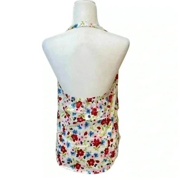 Veronica Beard Vea White Floral Multi Tie-Front Halter Top Size Size 8 - Picture 3 of 7